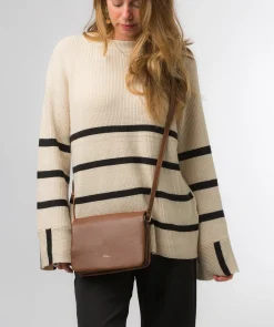 Ella' Chestnut Nappa Leather Cross Body Bag