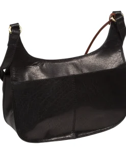 Ellipse' Black Leather Cross Body Bag