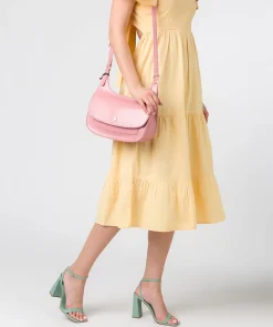 Ellipse' Blush Leather Cross Body Bag