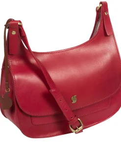 Ellipse' Chilli Pepper Leather Cross Body Bag