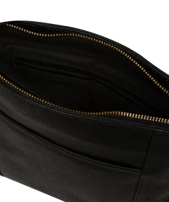 Elodie' Black Leather Cross Body Bag