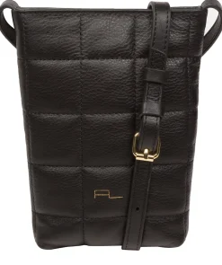 Elouise' Black Nappa Leather Cross Body Phone Bag