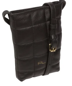 Elouise' Black Nappa Leather Cross Body Phone Bag