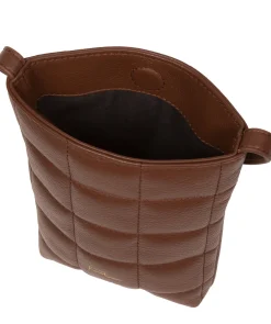 Elouise' Dark Tan Nappa Leather Cross Body Phone Bag