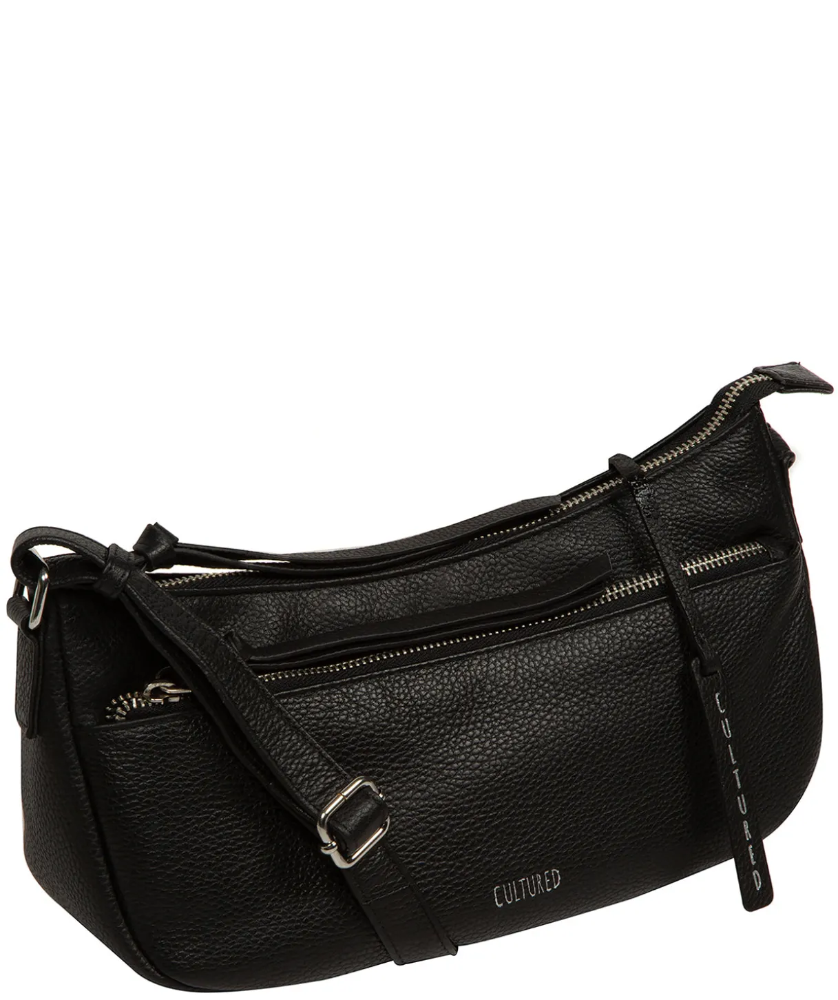 Elowen' Black Leather Cross Body Bag