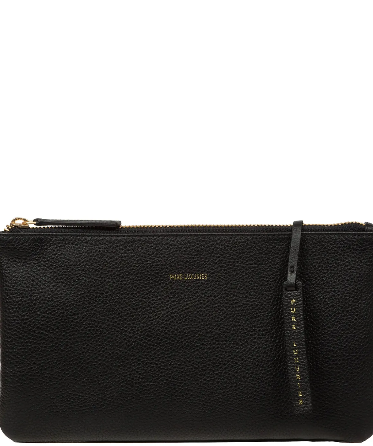 Emalia' Black Leather Clutch Bag