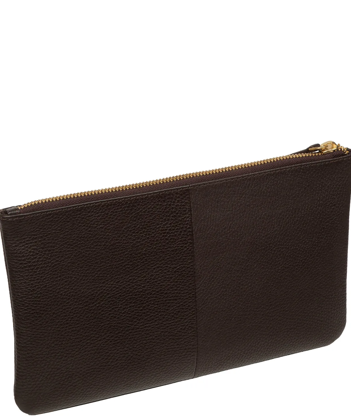 Emalia' Espresso Leather Clutch Bag