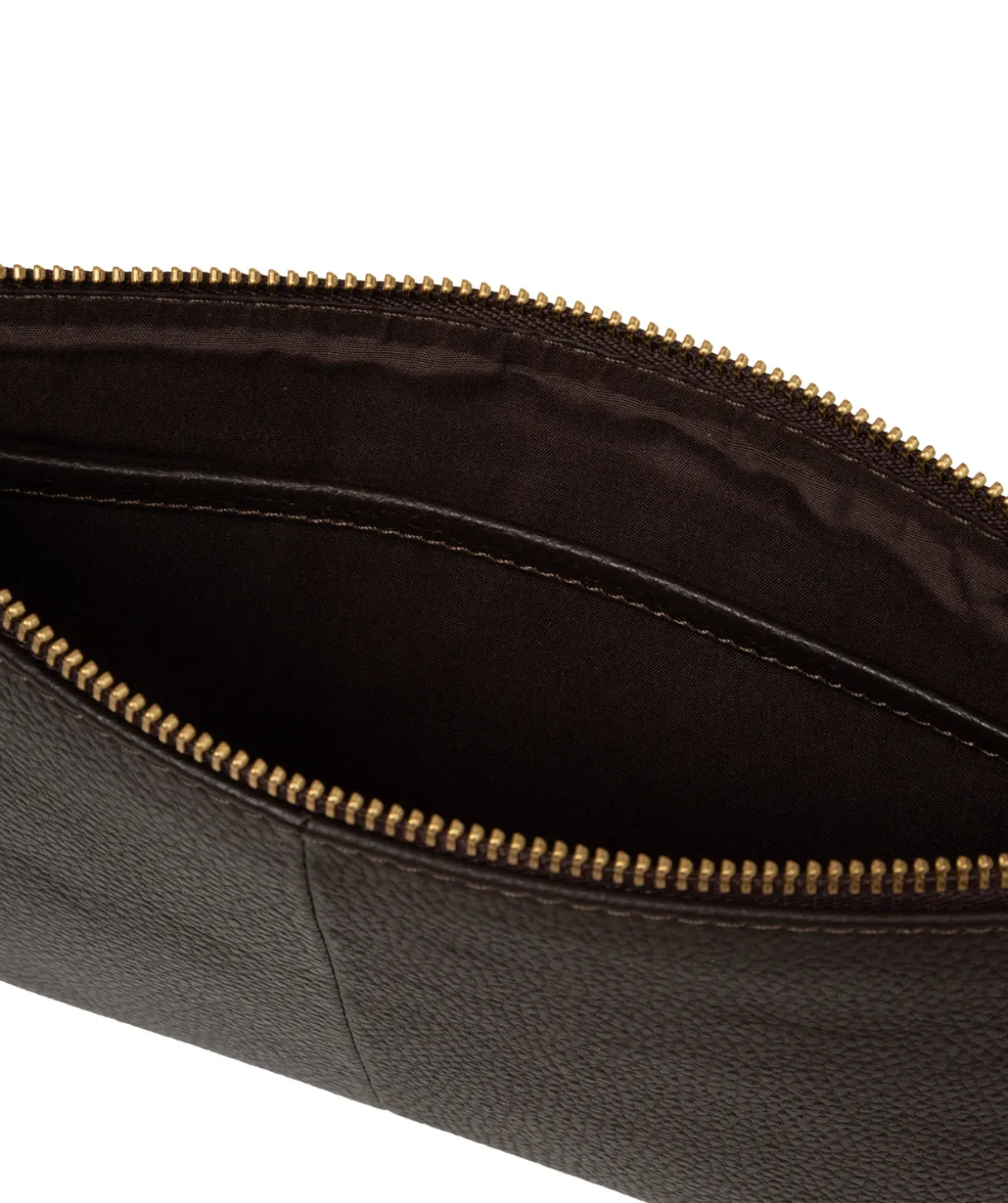 Emalia' Espresso Leather Clutch Bag