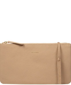 Emalia' Latte Leather Clutch Bag