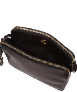Ember' Black Leather Cross Body Bag
