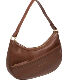 Emma' Dark Tan Nappa Leather Grab Bag