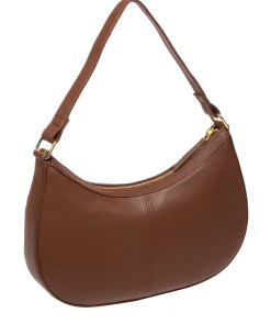 Emma' Dark Tan Nappa Leather Grab Bag