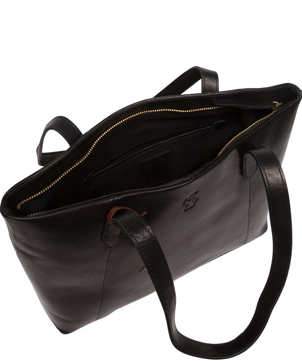 Enola' Black Leather Tote Bag
