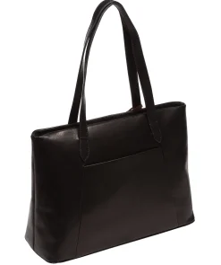 Enola' Black Leather Tote Bag