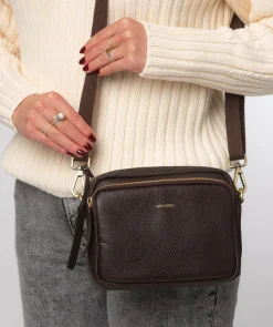 Eris' Espresso Leather Cross Body Bag