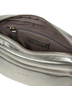 Eris' Metallic Silver Leather Cross Body Bag