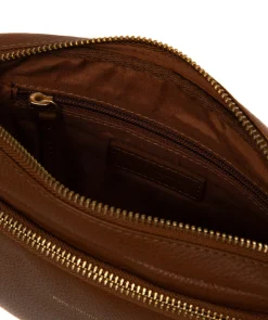 Eris' Rich Tan Leather Cross Body Bag