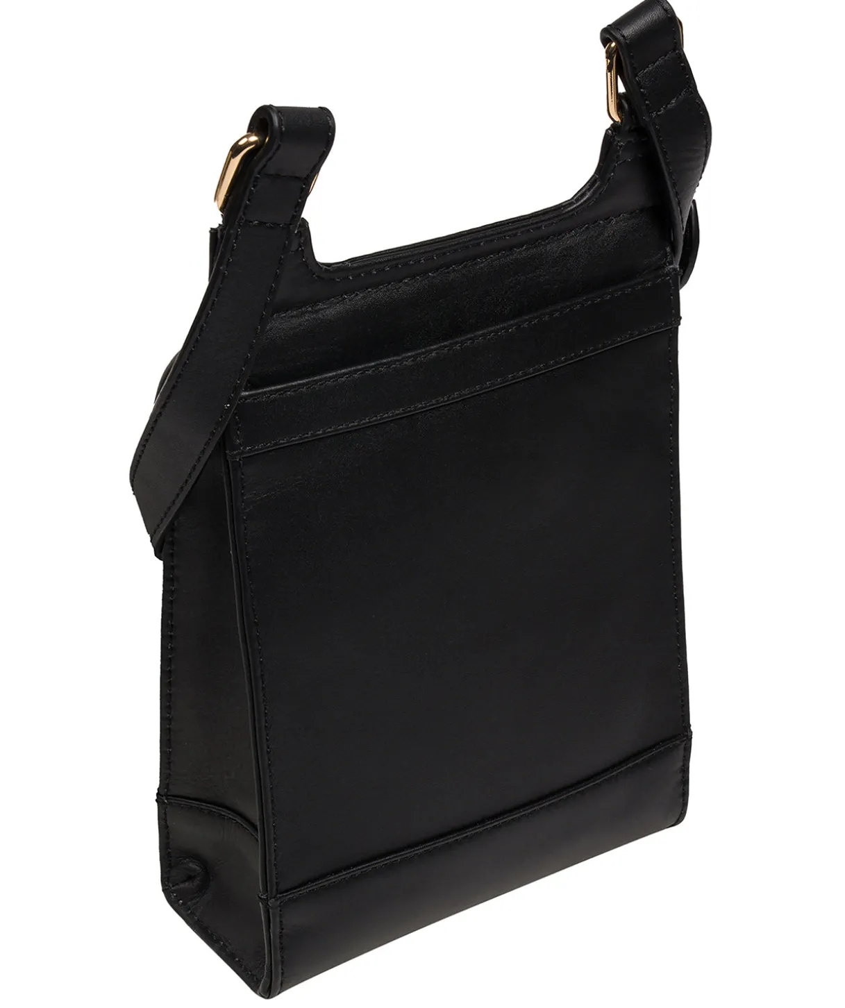 Erma' Black Leather Cross Body Bag