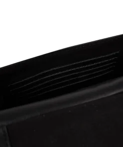 Erma' Black Leather Cross Body Bag