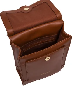 Erma' Caramel Leather Cross Body Bag