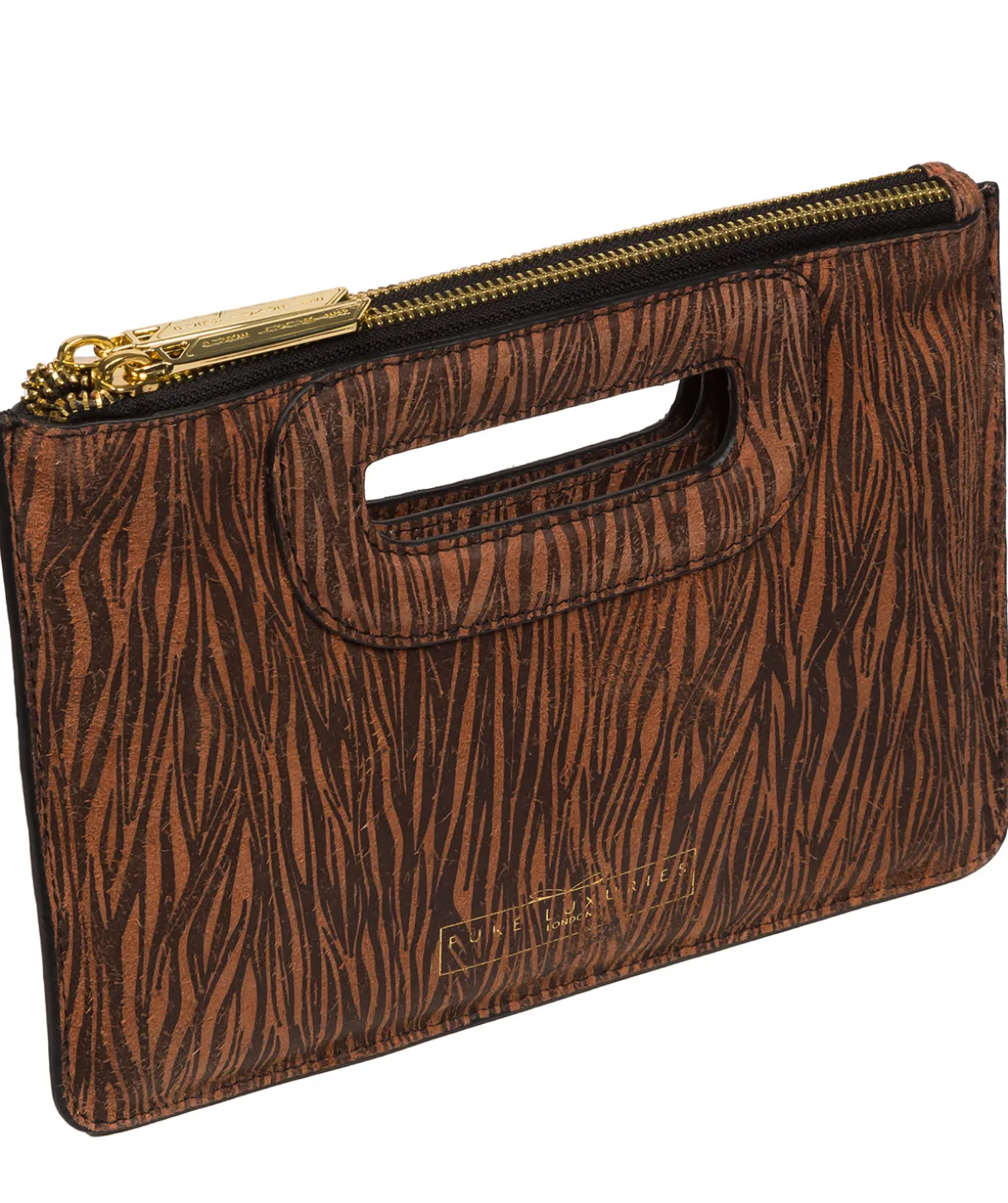 Esher' Animal Print Leather Clutch Bag