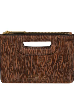 Esher' Animal Print Leather Clutch Bag