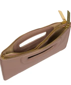 Esher' Blush Pink Leather Clutch Bag