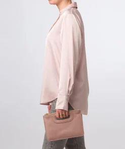 Esher' Blush Pink Leather Clutch Bag