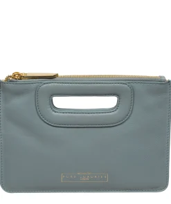 Esher' Cashmere Blue Leather Clutch Bag