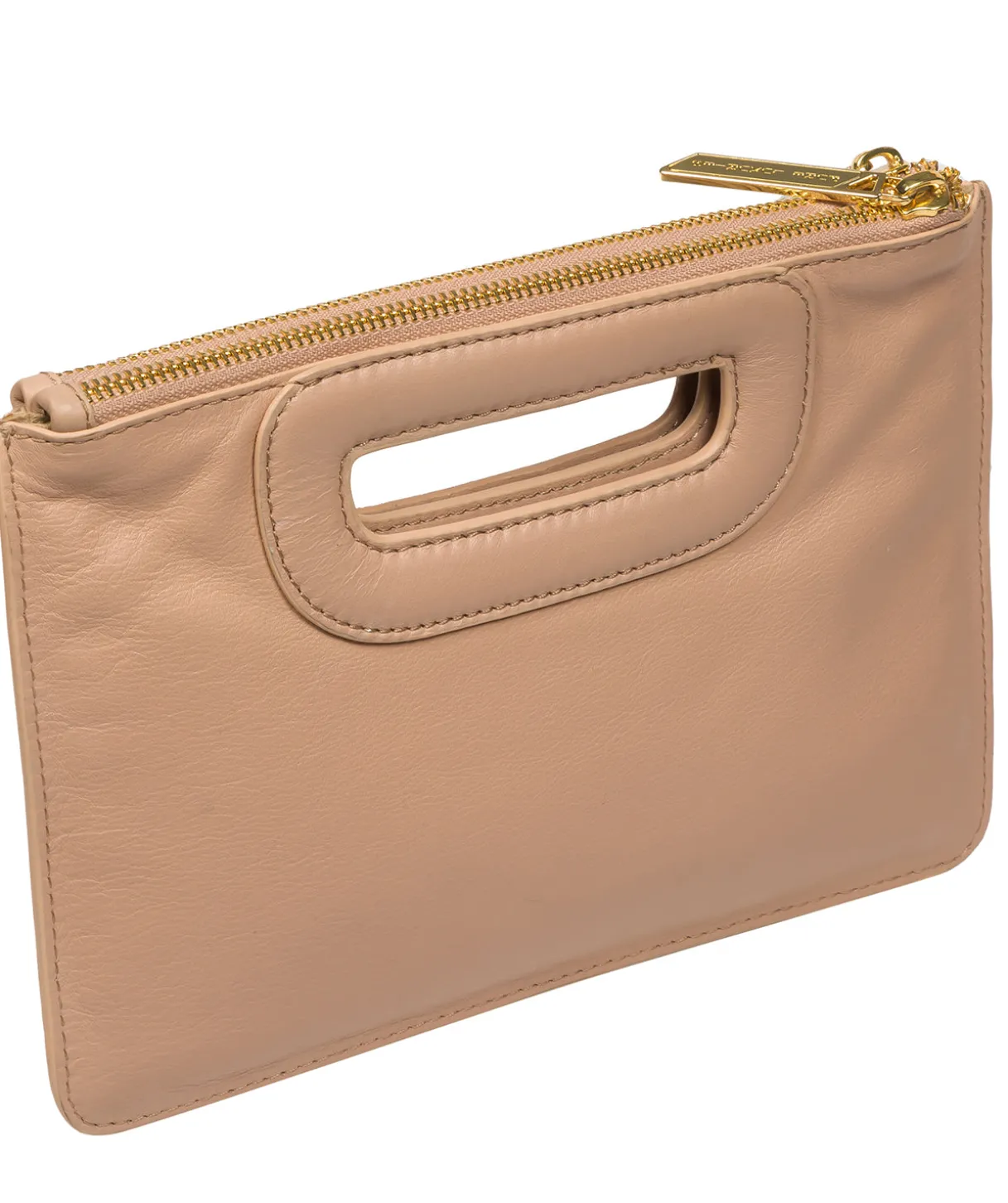 Esher' Latte Leather Clutch Bag