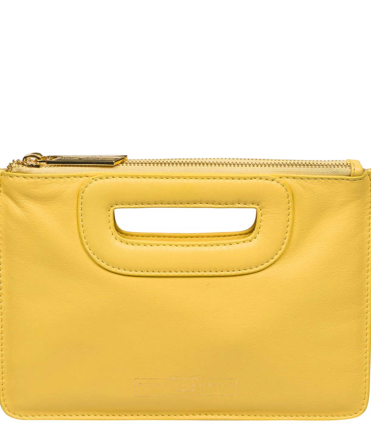 Esher' Lemon Drop Leather Clutch Bag