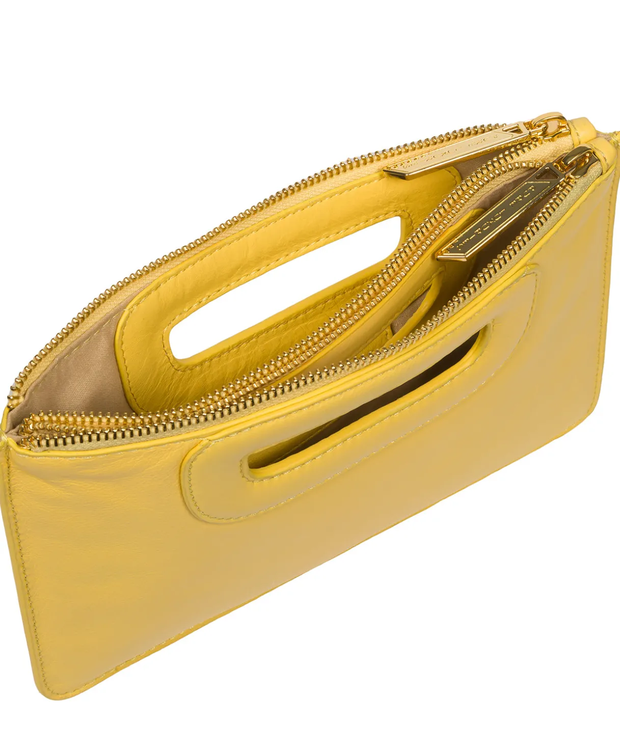 Esher' Lemon Drop Leather Clutch Bag