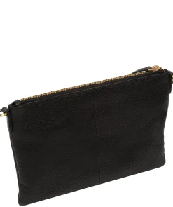 Estelle' Black Leather Clutch and Cross Body Bag