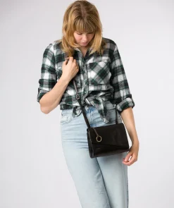 Fallon' Black Leather Cross Body Bag