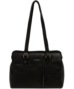 Faya' Black Leather Handbag