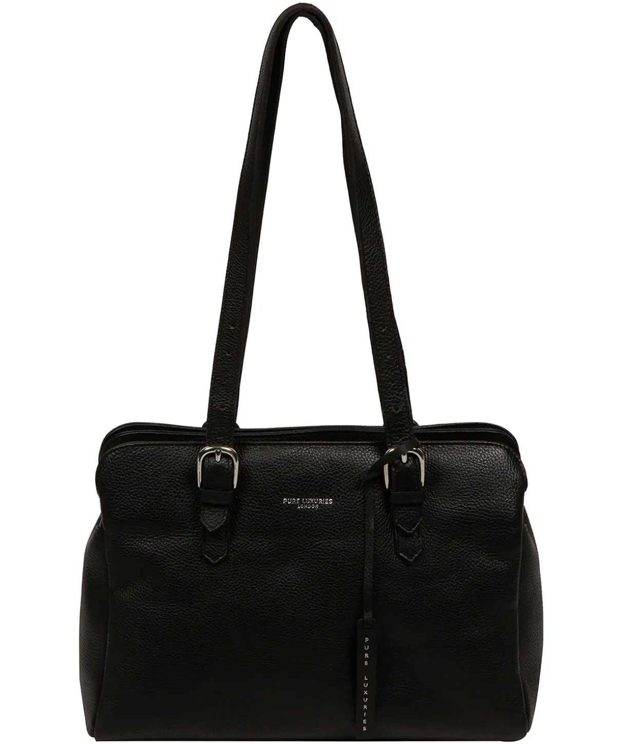 Faya' Black Leather Handbag