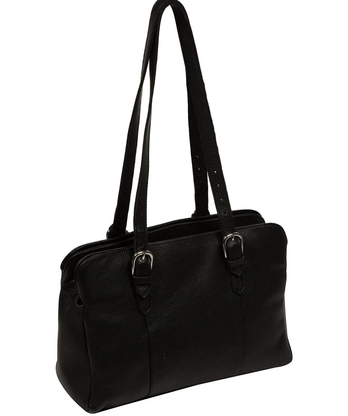 Faya' Black Leather Handbag