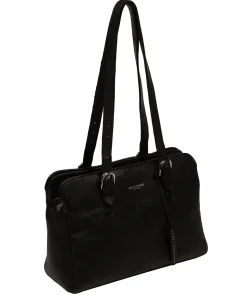 Faya' Black Leather Handbag