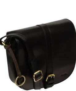 Fern' Black Leather Cross Body Bag