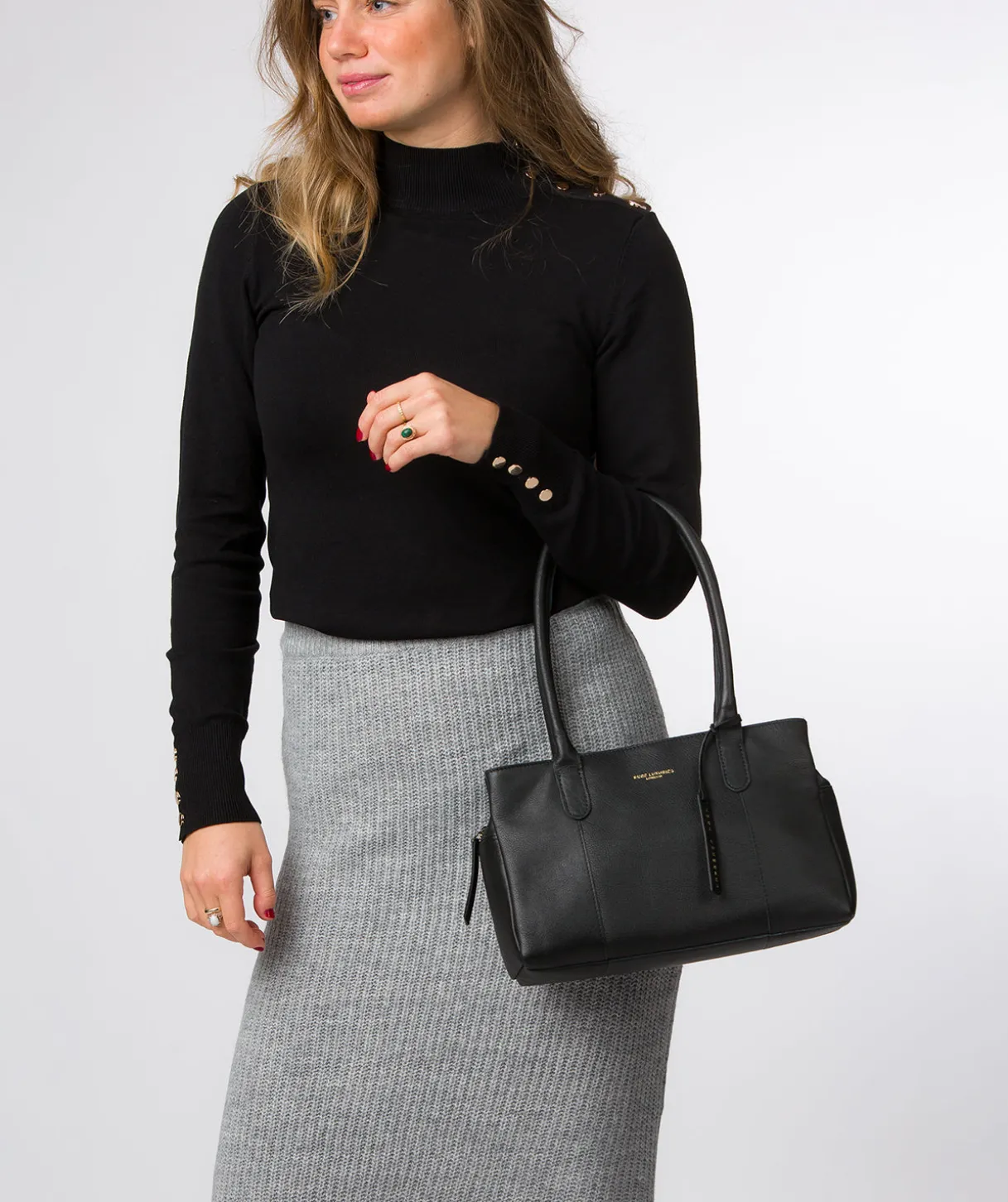Filton' Black Leather Handbag