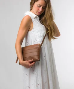 Finola' Chestnut Nappa Leather Cross Body Bag
