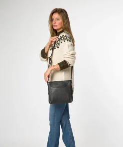 Firle' Black Leather Cross Body Bag