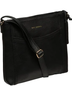 Firle' Black Leather Cross Body Bag