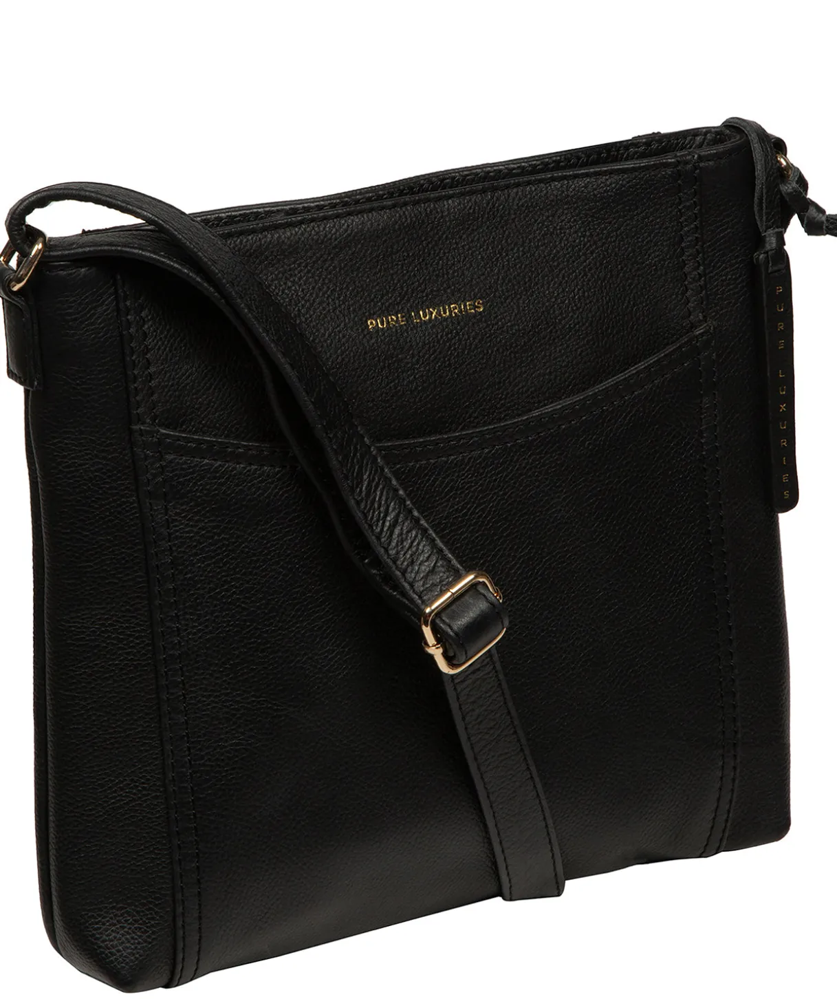 Firle' Black Leather Cross Body Bag