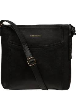 Firle' Black Leather Cross Body Bag