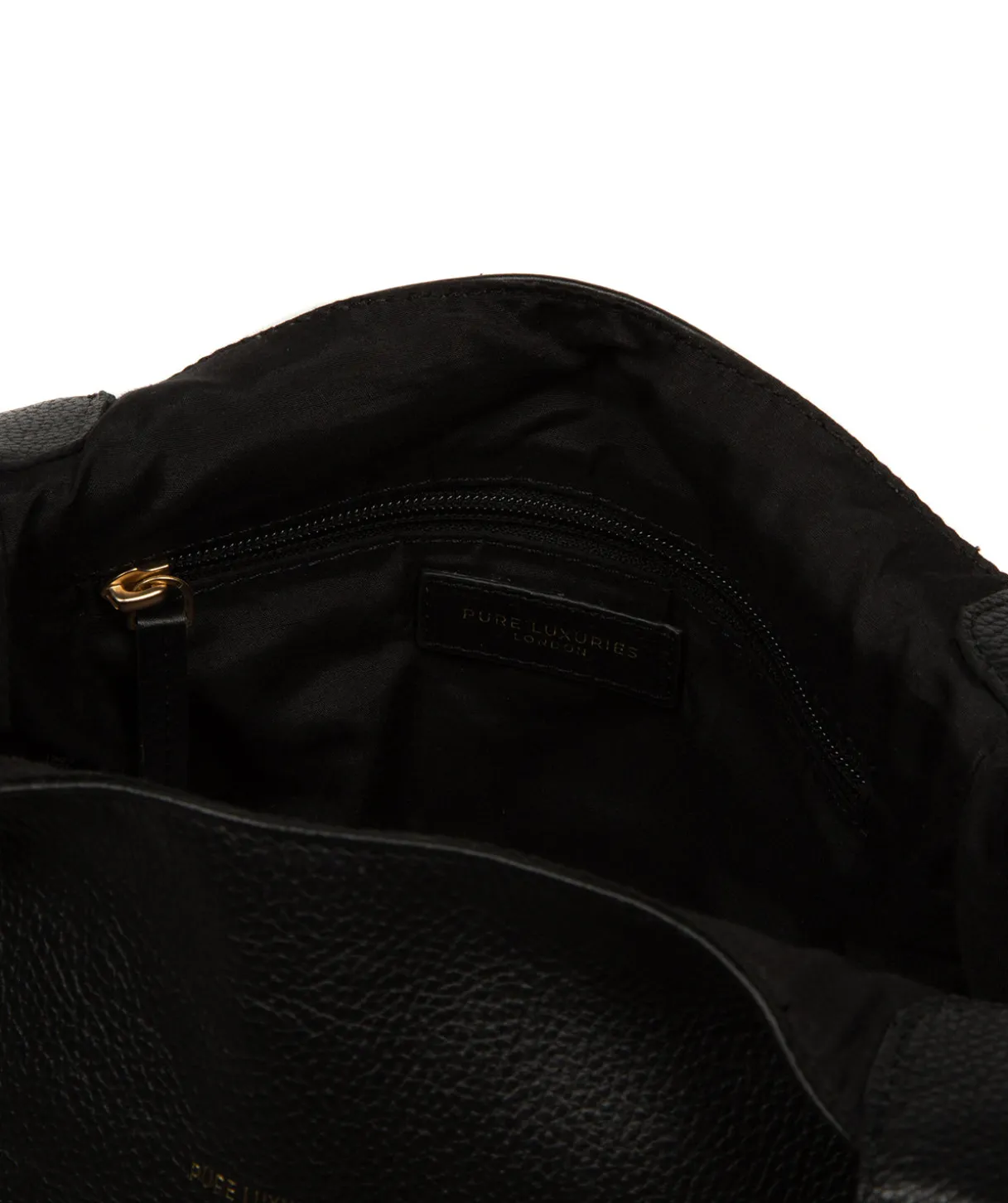 Fizz' Black Leather Tote Bag