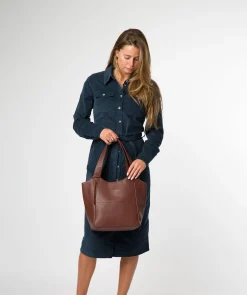 Fizz' Chestnut Leather Tote Bag
