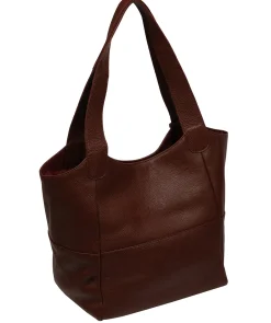 Fizz' Chestnut Leather Tote Bag