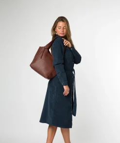 Fizz' Chestnut Leather Tote Bag