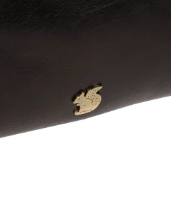 Flare' Black Leather Clutch Bag